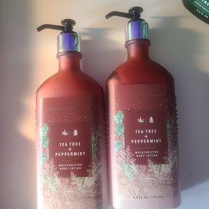 Bath and body works teatree and peppermint lotion set of 2